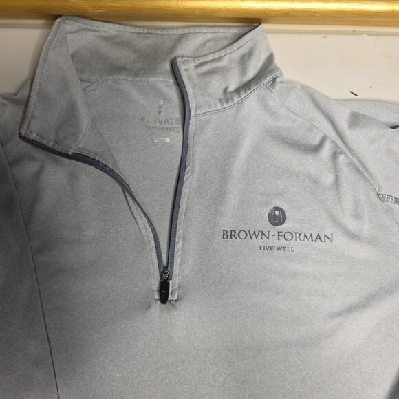 Elevate Sport Light Gray Long Sleeve 1/4-Zip Medium Brown-Forman Logo On Shirt - Picture 1 of 7